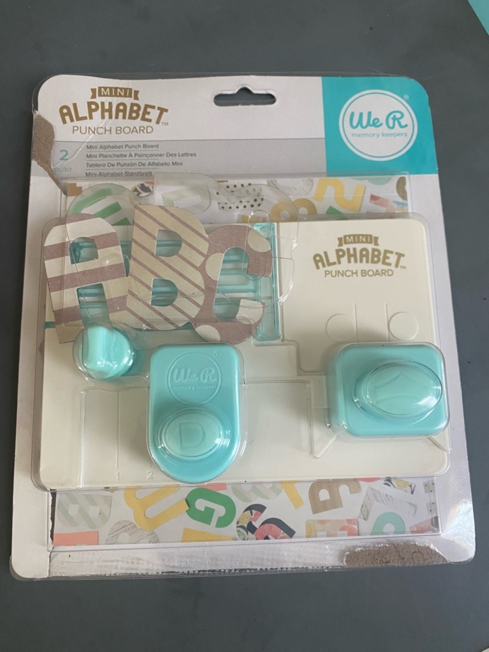 We R Memory Keepers Mini Alphabet Punch Board - Aqua